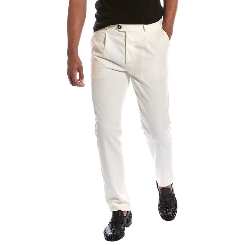 Brunello Cucinelli MenS Off White Wool Trousers