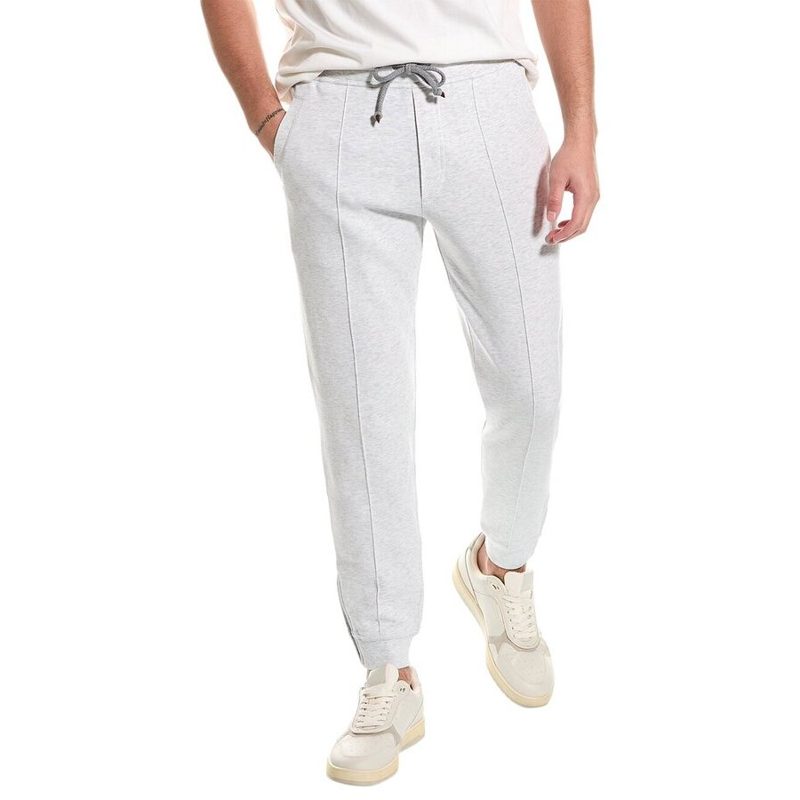 Brunello Cucinelli MenS Light Grey Cotton Trousers