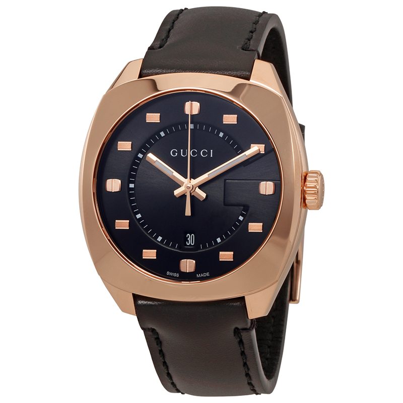 GG2570 Black Dial Rose Gold-tone Mens Watch YA142309