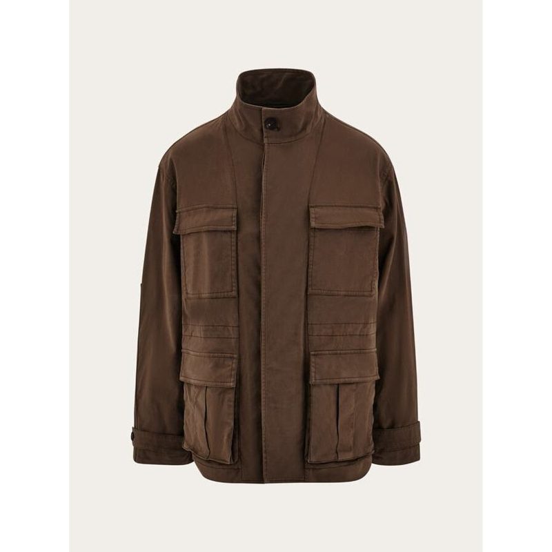 MenS Dark Brown Cotton Jacket