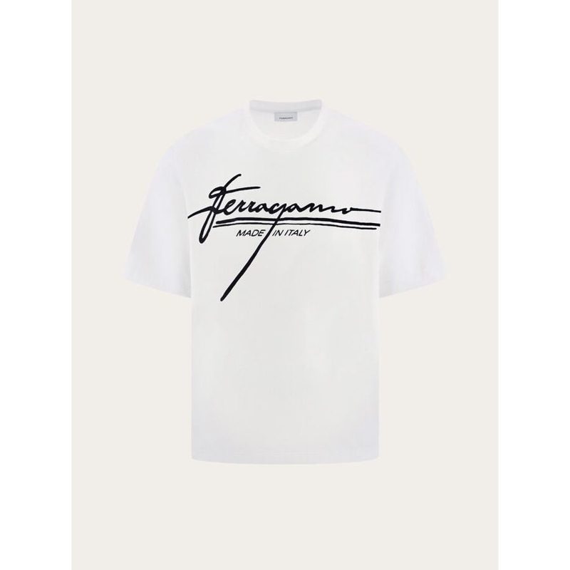 MenS White Cotton Logo Shirt