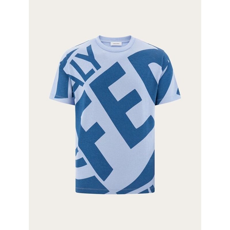 MenS Blue Cotton Graphic Sweater_Blue