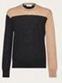 Black Beige Wool Sweater_Beige Bicoloured Black