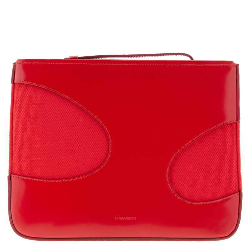 Cut-Out Detailing Clutch Bag_Flame Red