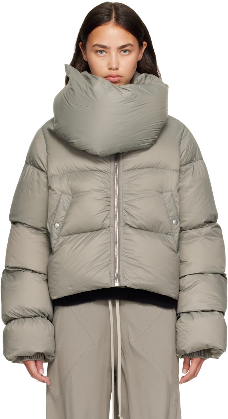 Gray Tower Funnel Neck Down Jacket 262232F061001