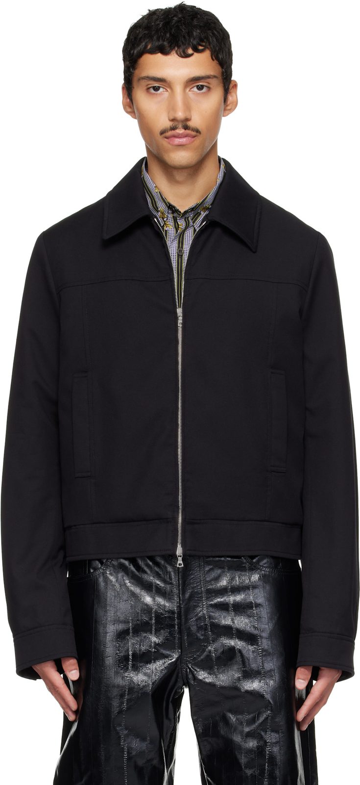 Black Wool Jacket 262358M180013