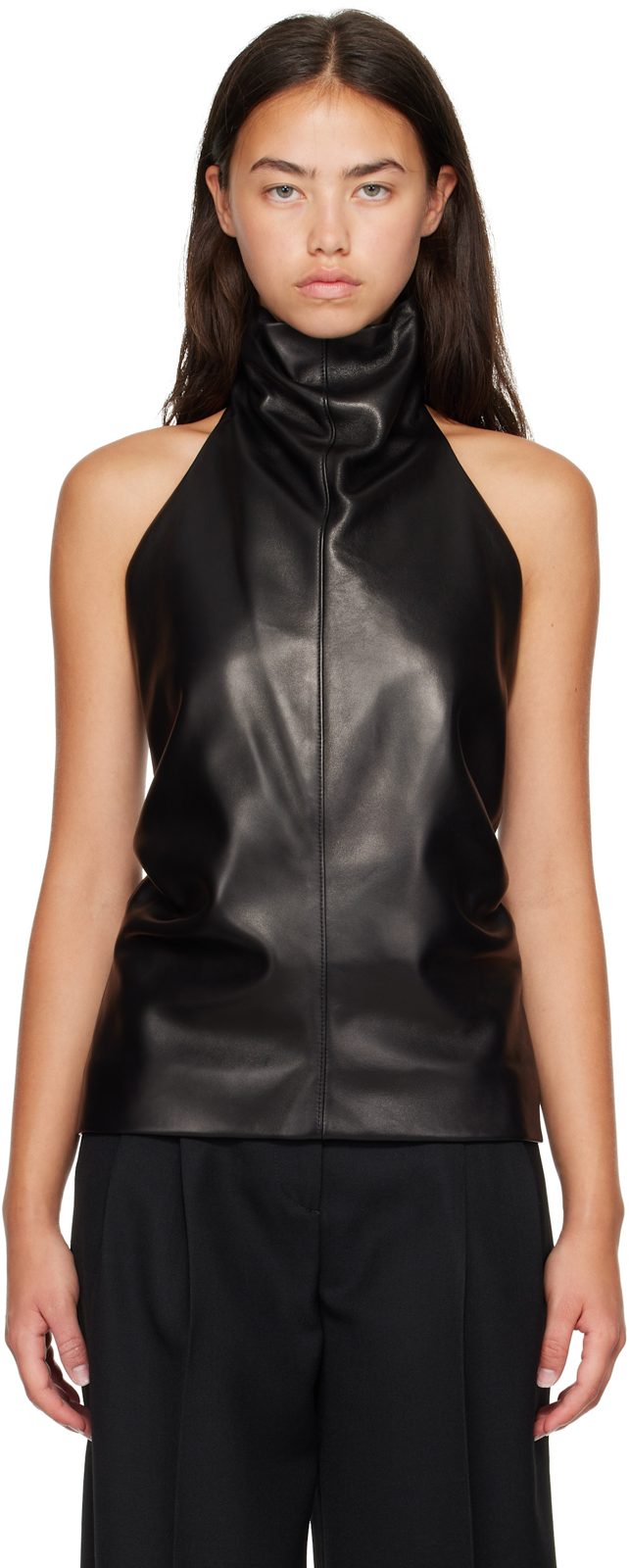Black Rone Leather Top 262914F107000