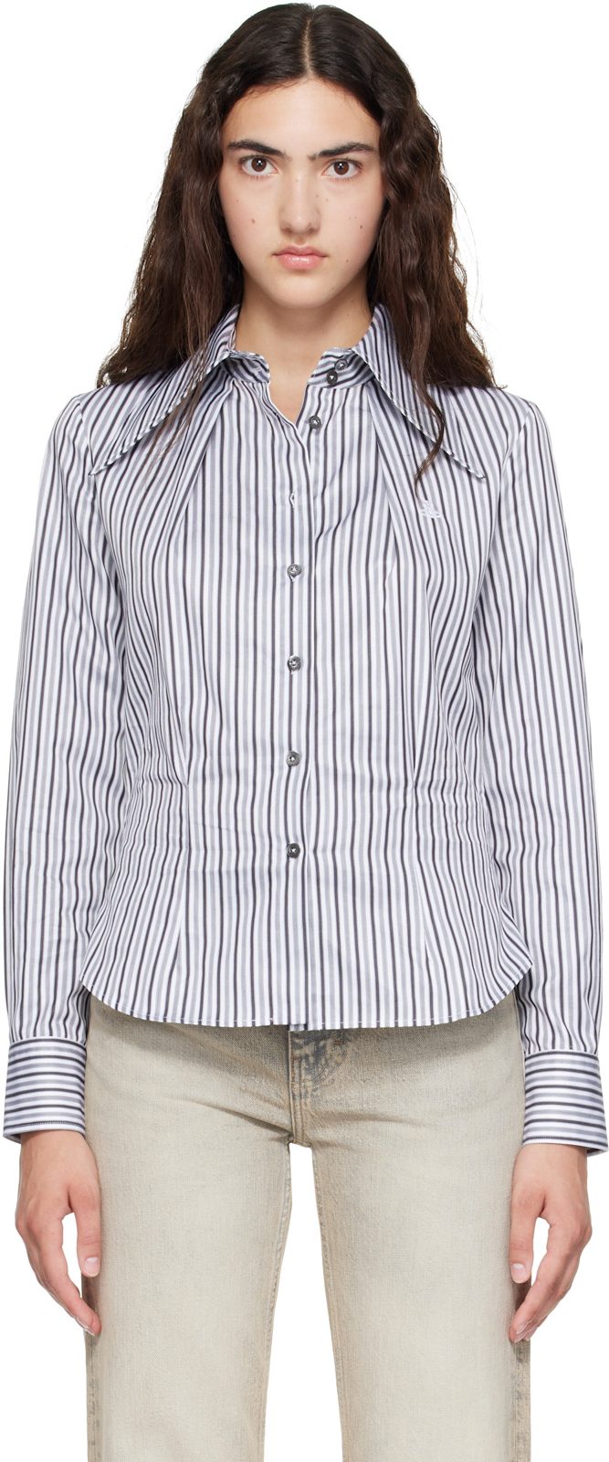 Gray & White Violin Shirt 262314F109014