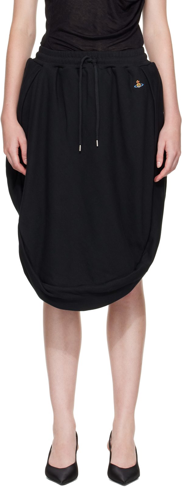 Black Zingara Midi Skirt 262314F092006