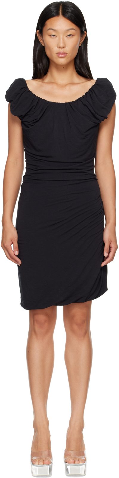 Black Twisted Ginnie Jersey Minidress 262314F052001