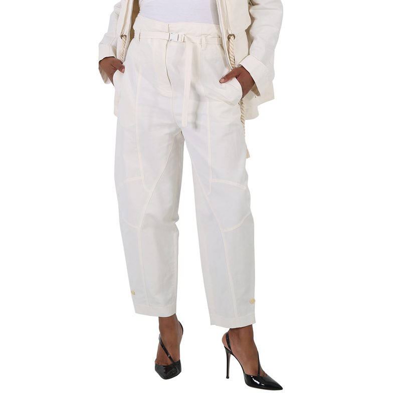 Ladies High-waist Tapered Trousers_White