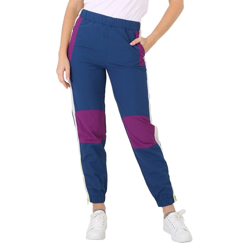 Ladies Colorblock Sport Tracksuit Nylon Trousers_Ink
