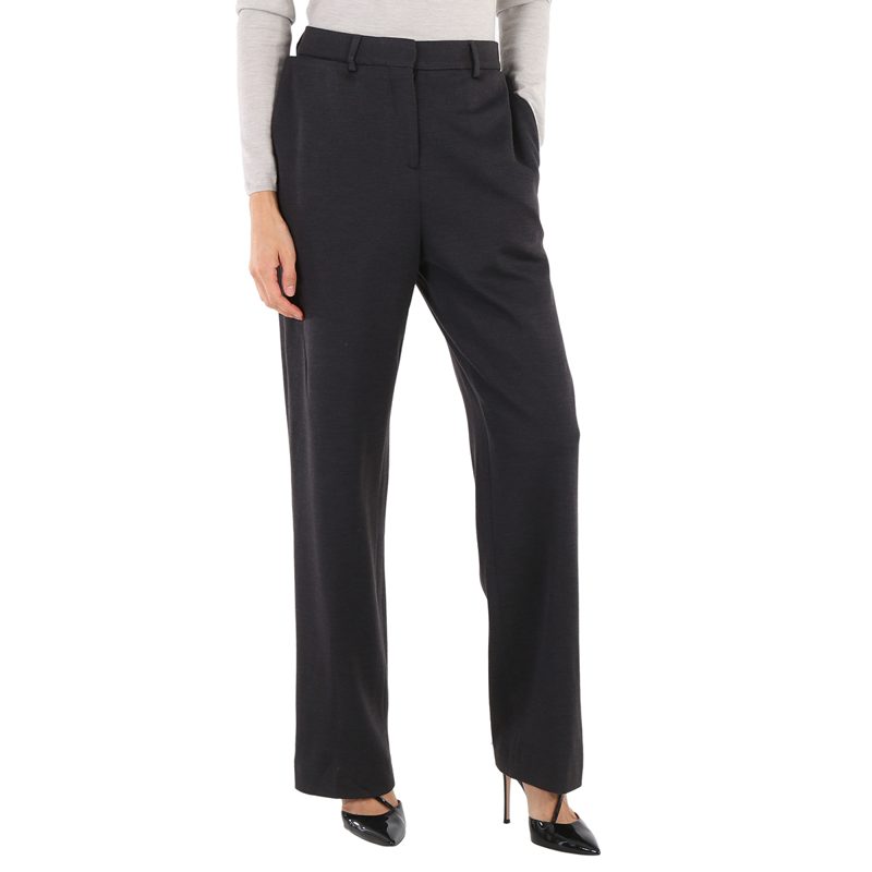 Ladies Charcoal Grey Straight Cashmere Trousers_Charcoal Grey