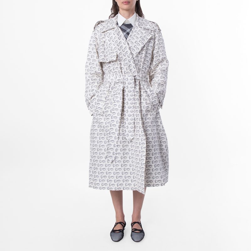 B-Print Lightweight Trench Coat_White Ip Pattern
