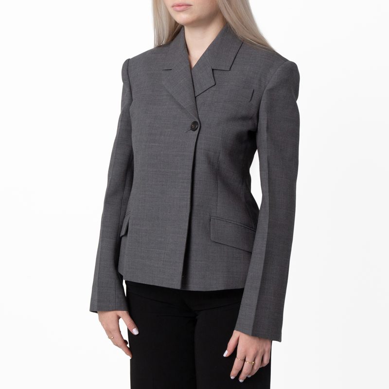 Double Breasted Slim-Fit Blazer_Smoked Pearl