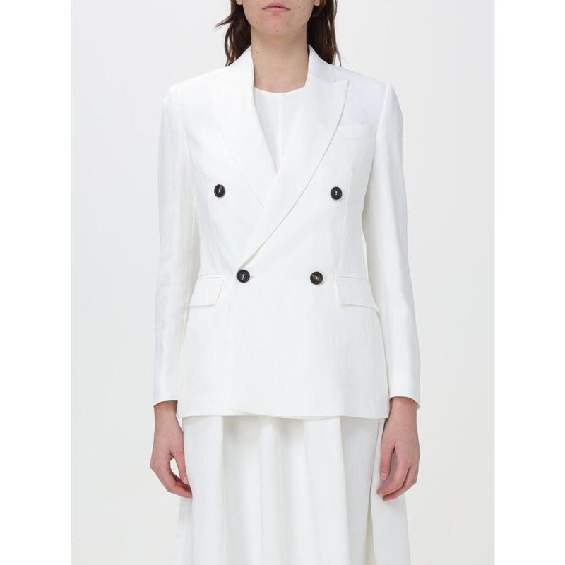 Brunello Cucinelli Womens White Double Breasted Jacket_White
