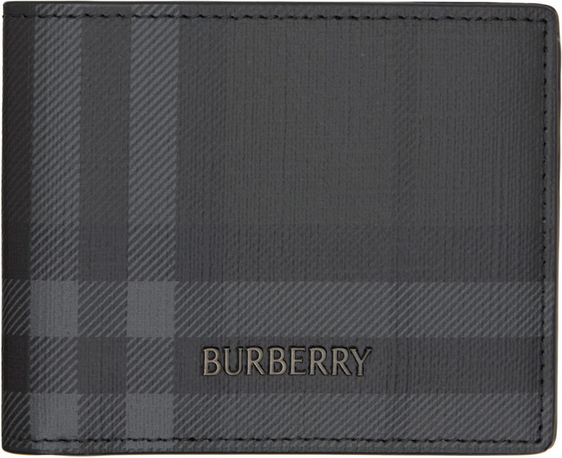 Gray City Check Slim Bifold Wallet 262376M164003
