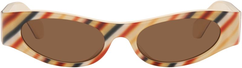 Beige Flash Slim Cateye Sunglasses 262677M134003
