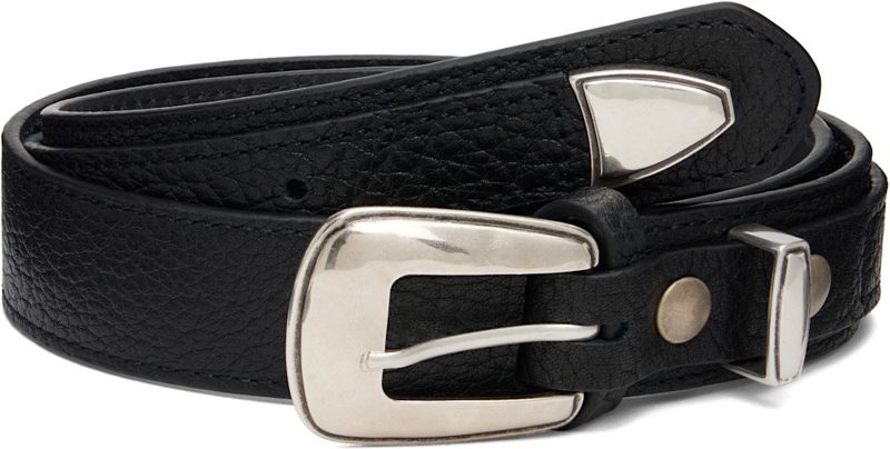 Black Minimal Western Belt 262646M131000