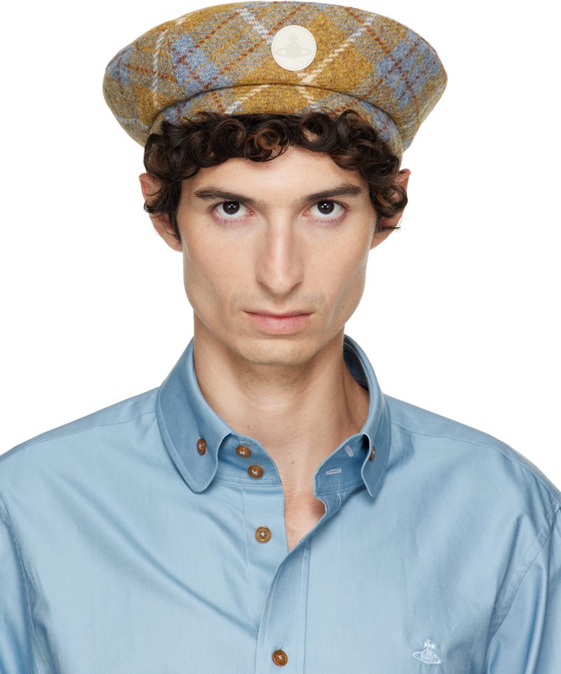 Multicolor Tartan Beret 262314M138007