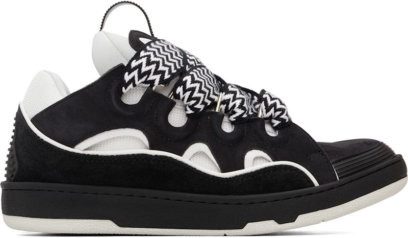 Black & White Curb Sneakers 262254M237076