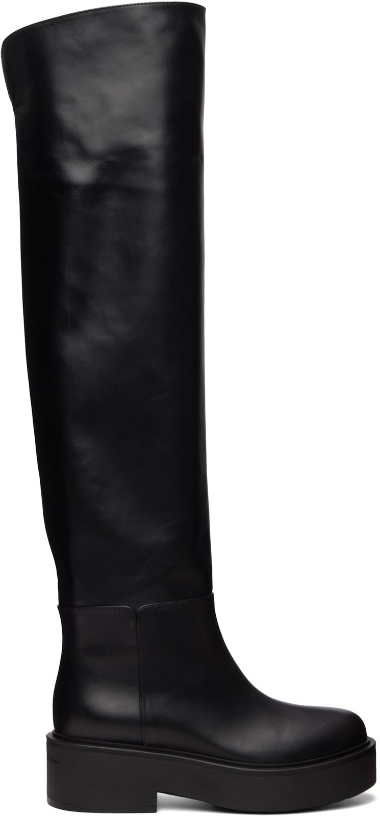 Black Vitello Glove Tall Boots 262090F116001