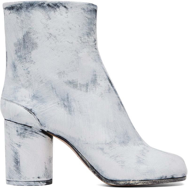 White & Black Tabi Bianchetto Boots 262168F113013