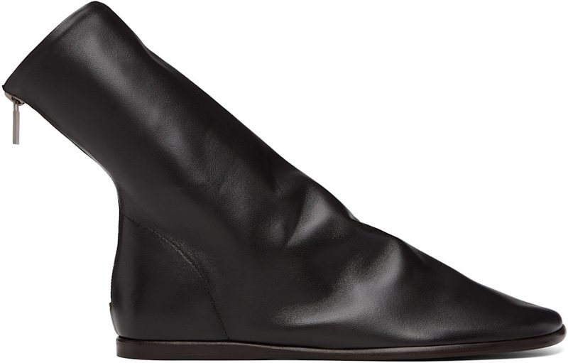 Brown Flat Glove Ankle Boots 262646F113002