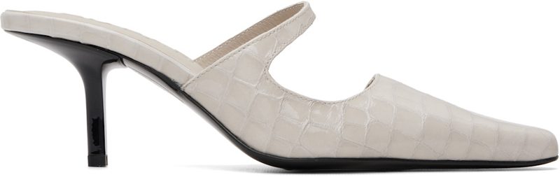BY FAR White Serena Closed Toe Heels 262289F122007