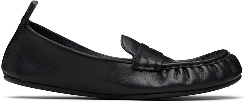 Black Leather Loafers 262129F121004
