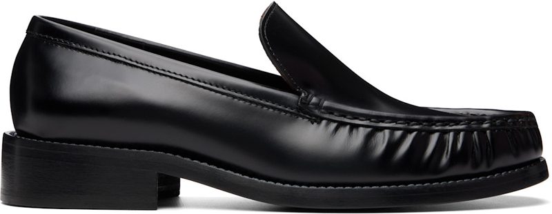 Black Leather Loafers 262129F121002