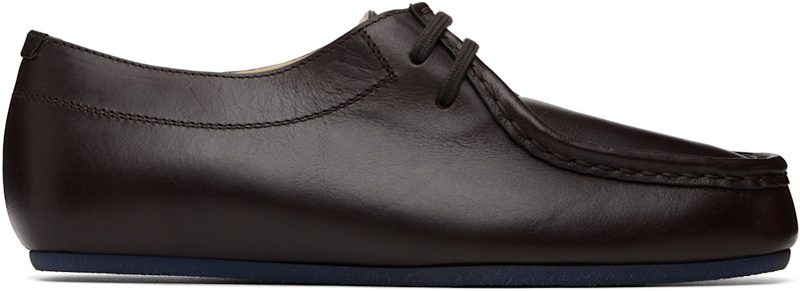 Brown & Blue Hood Lace-Up Derbys 262249F120000