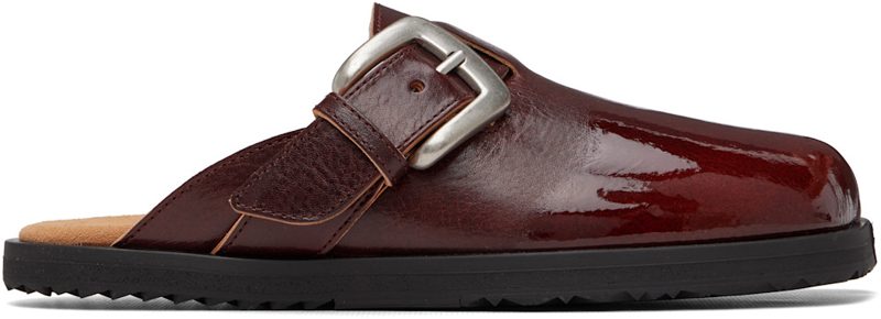 Burgundy Tabi Daily Mule Loafers 262168F121001