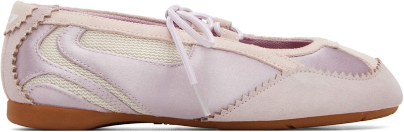 Purple D-Mile Lace-Up Ballerina Flats 262001F118003