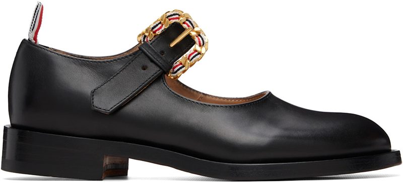 Black Single Strap Thom John Ballet Loafers 262381F118000