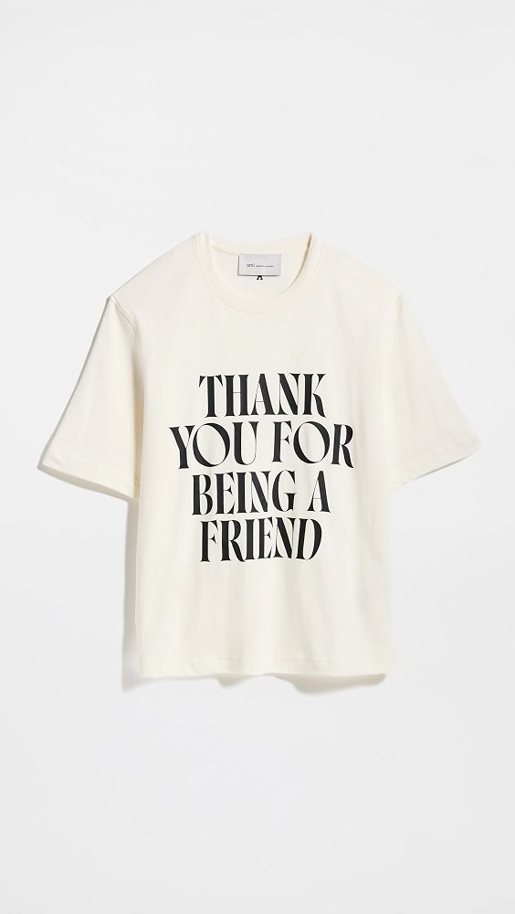 AMI Boxy Fit Friend T-Shirt_Blanc Creme