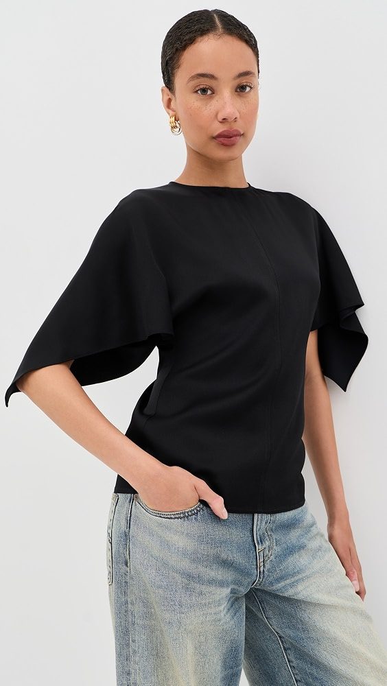 Handkerchief Satin Top_Black