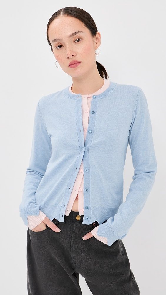 Scallop Daisy Cardigan_Blue Mist