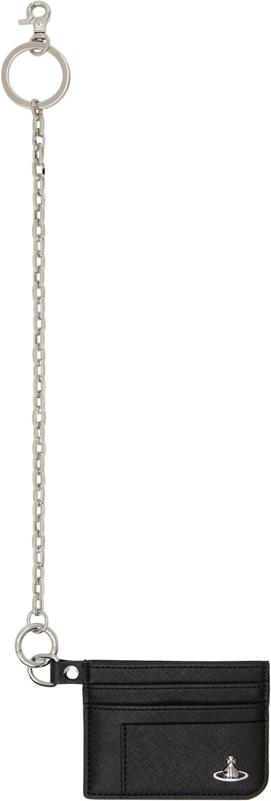 Black Flat Chain Card Holder 262314M163003