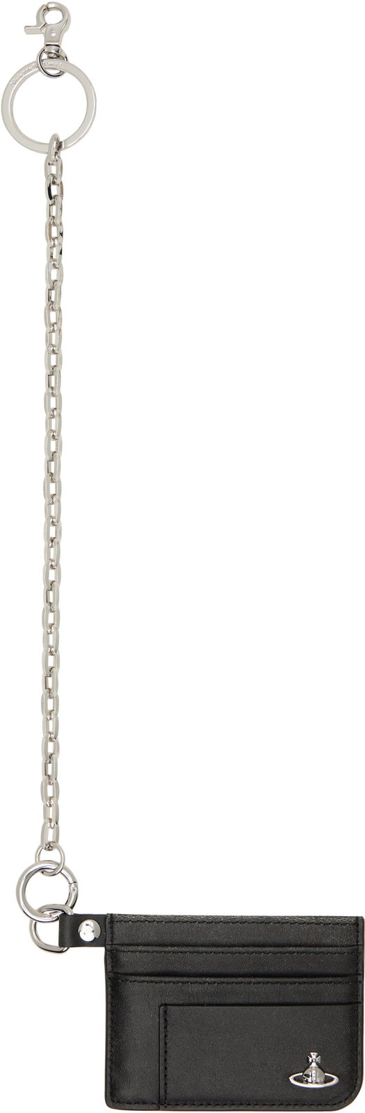 Black Flat Chain Card Holder 262314M163062