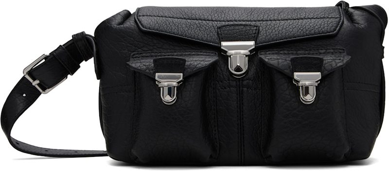 Black Bubble Lambskin Mini Soft Gear Bag 262646M170053