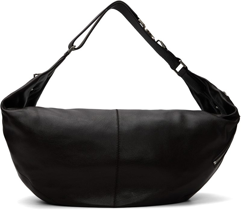 Brown Large Quiver Clip Leather Bag 262646M170065