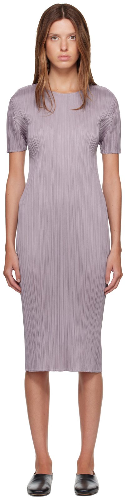 PLEATS PLEASE [이세이 미야케] Purple Monthly Colors August Midi Dress 262941F054031