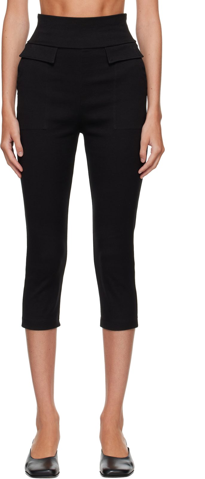 Black Extension Cotton Trousers 262809F087009