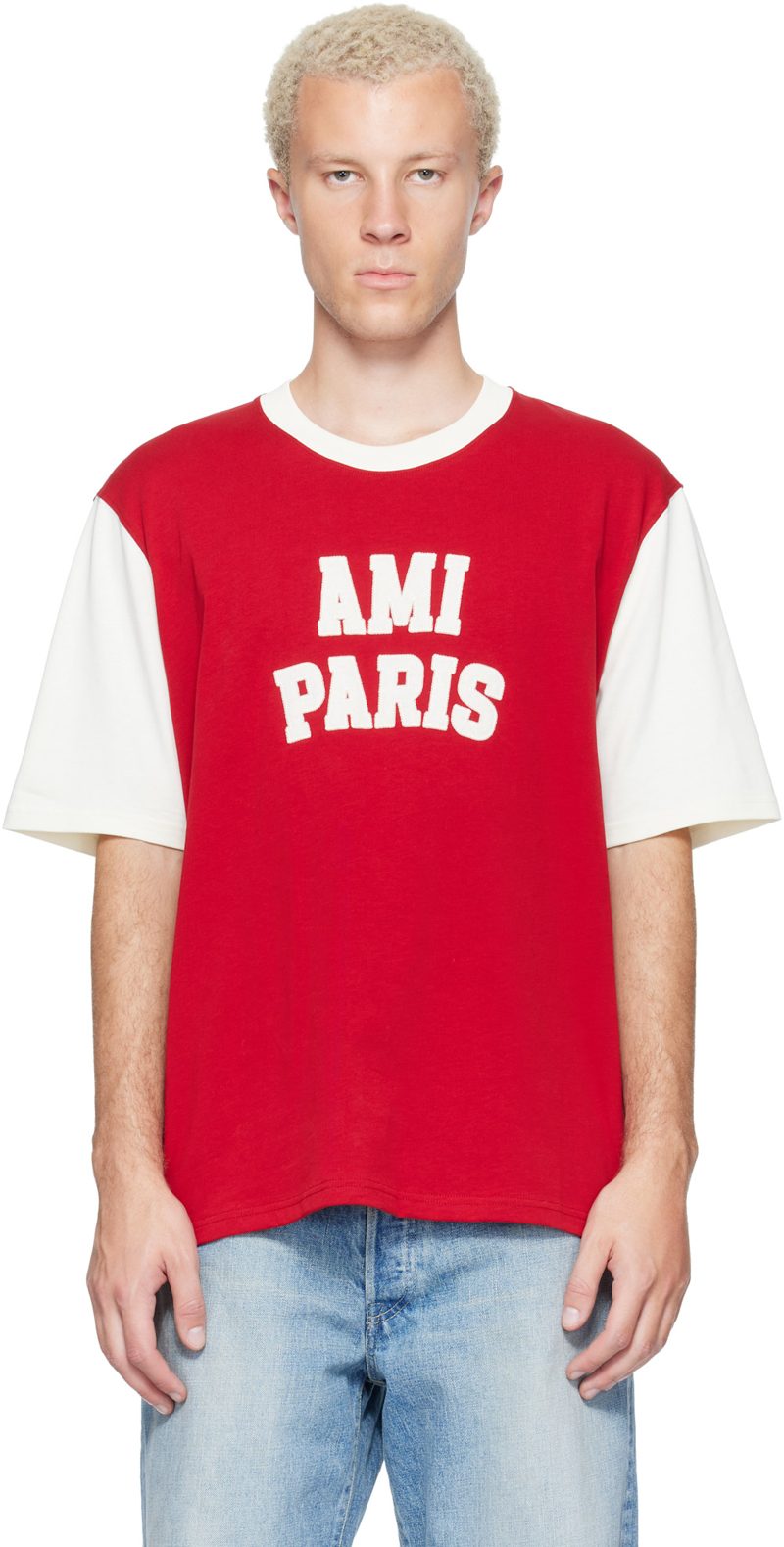 Red Cotton [Army Paris] Embroidery T-shirt 262482M213007