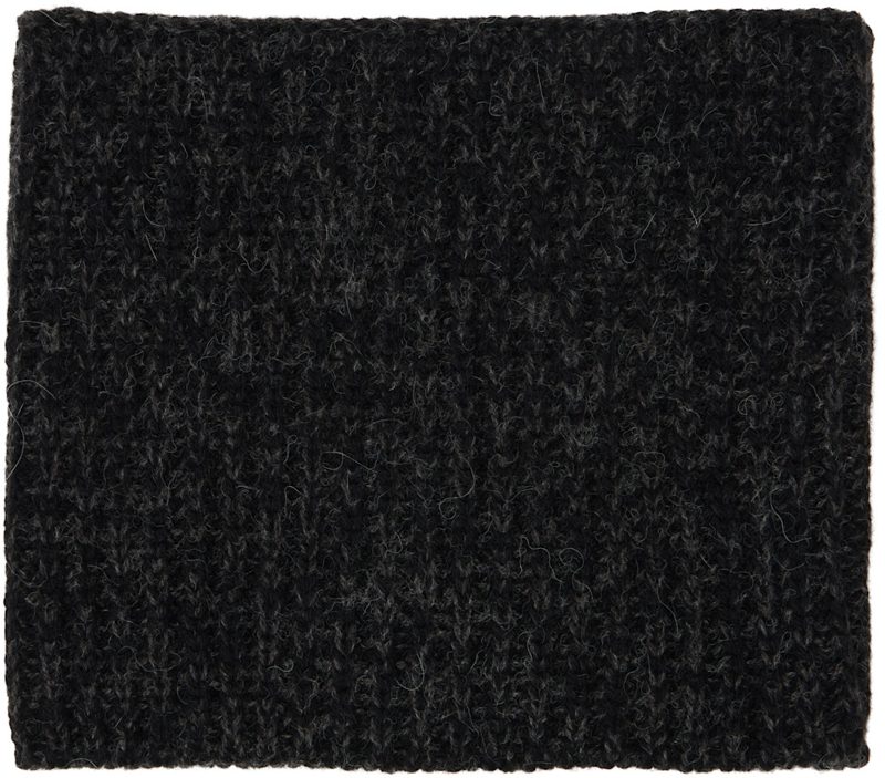 Black Alpaca & Yak Wool Blend Neck Warmer 262646M150003