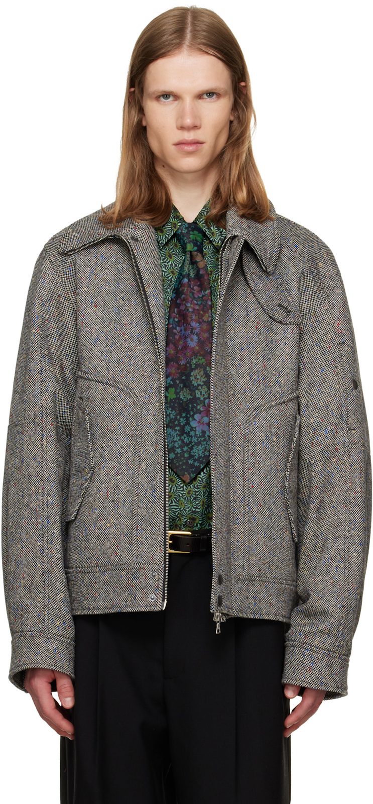 Gray Wool Jacket 262358M180019