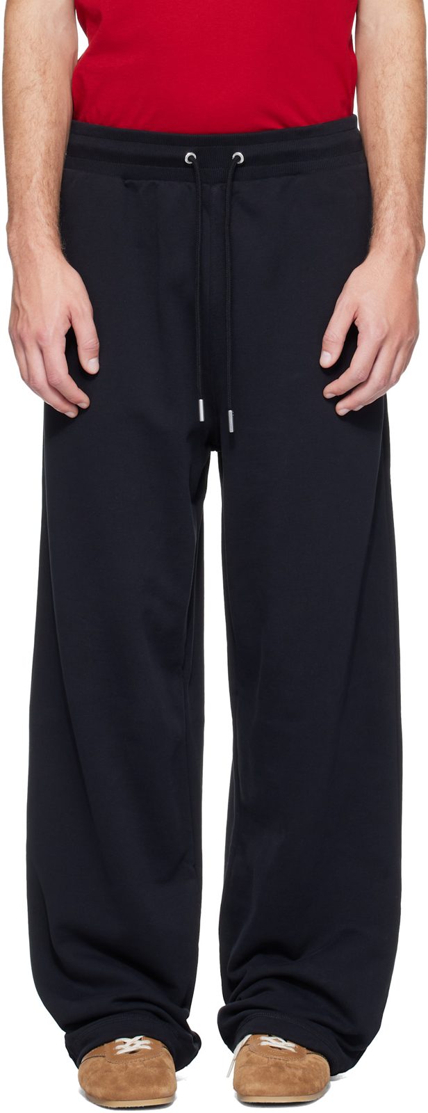 Black Cotton Ami de Coeur Track Pants 262482M190005