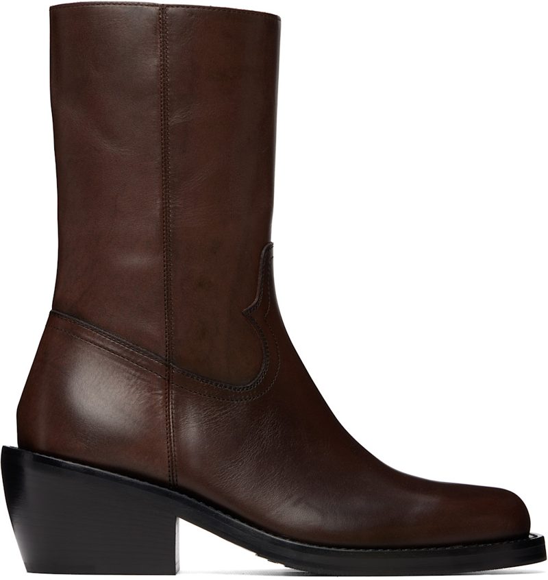 Brown High Leather Boots 262358M228000