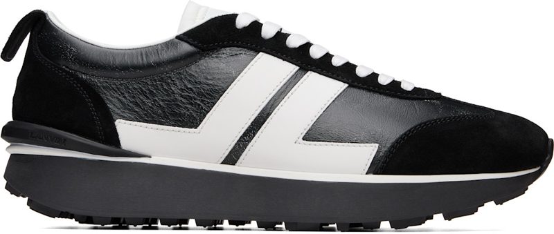 Black & [오프화이트] Bumpr Used Leather Sneakers 262254M237054